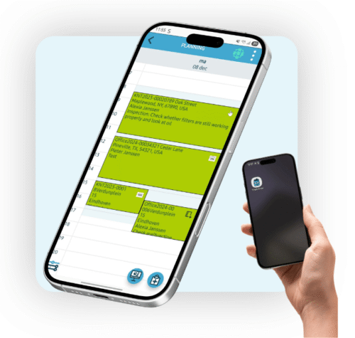 Digitale werkbon app op smartphone